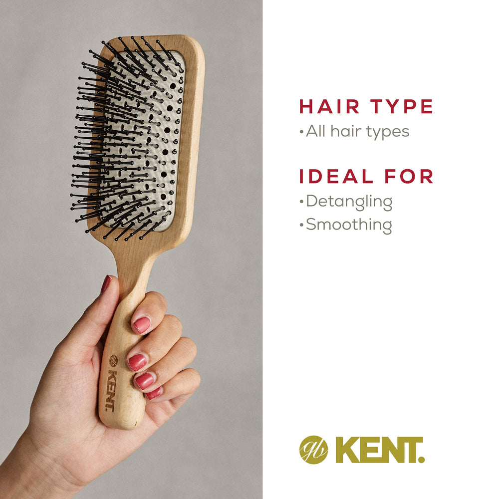 Curved handle provides a secure grip during drying and styling.