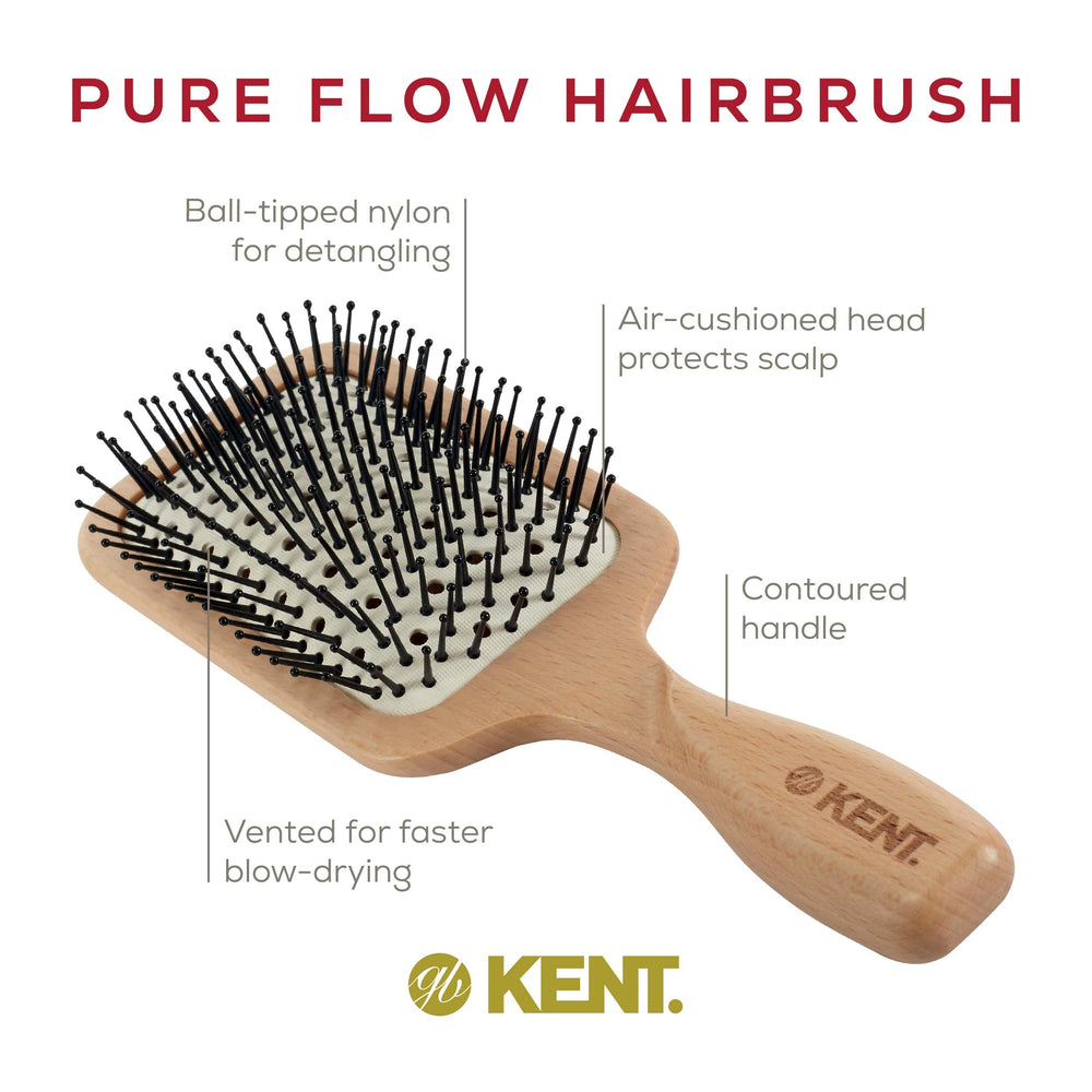 Detangling long hair with Kent LPF2 on wet or dry hair.