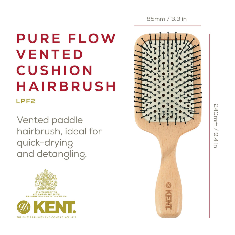 Close-up of Kent LPF2 wooden curved handle for comfortable styling.