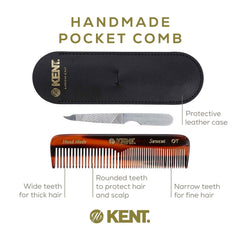 Kent NU19 beard and hair styling comb in use for neat facial hair.