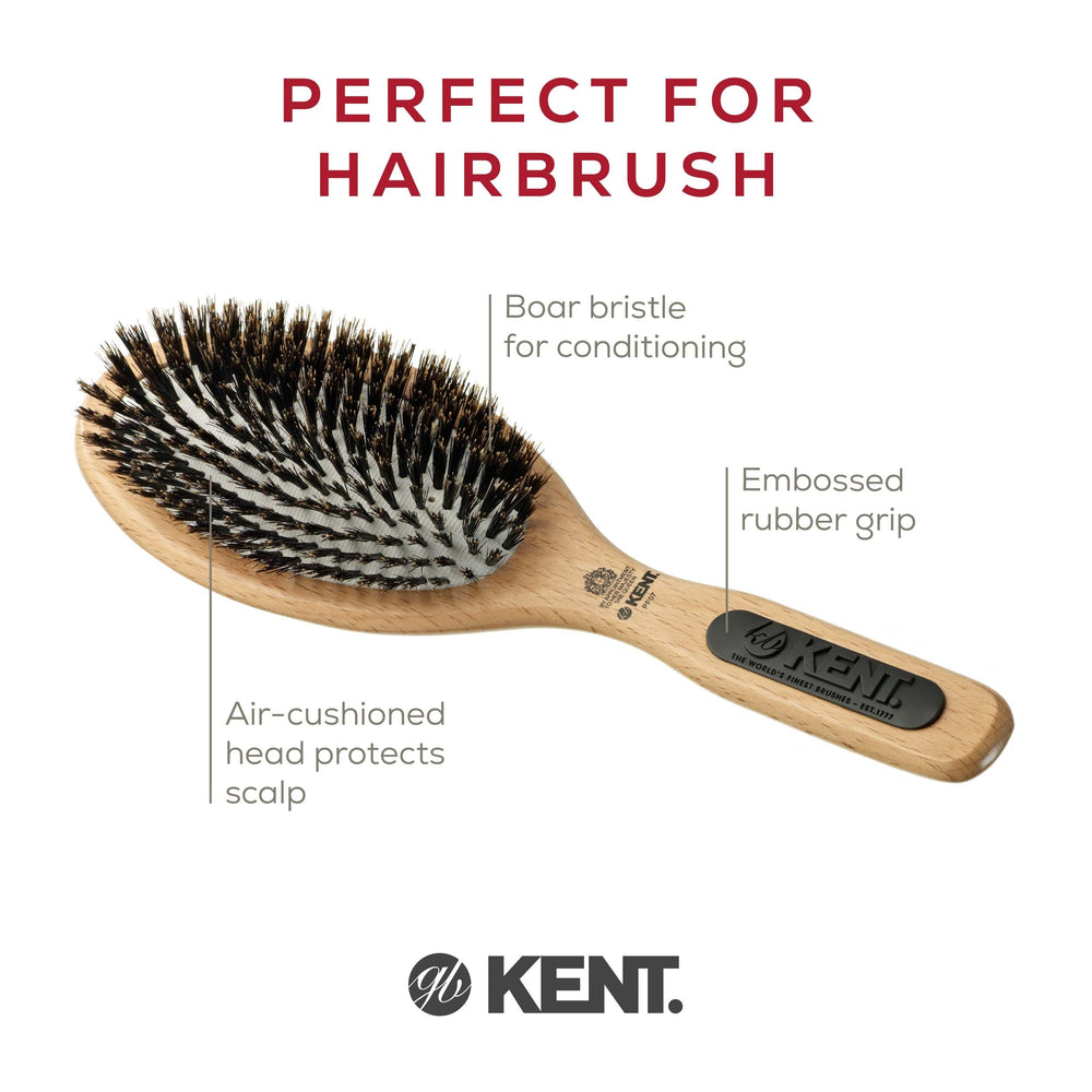 Kent PF07 cushion brush enables detangling on all hair lengths without snagging.