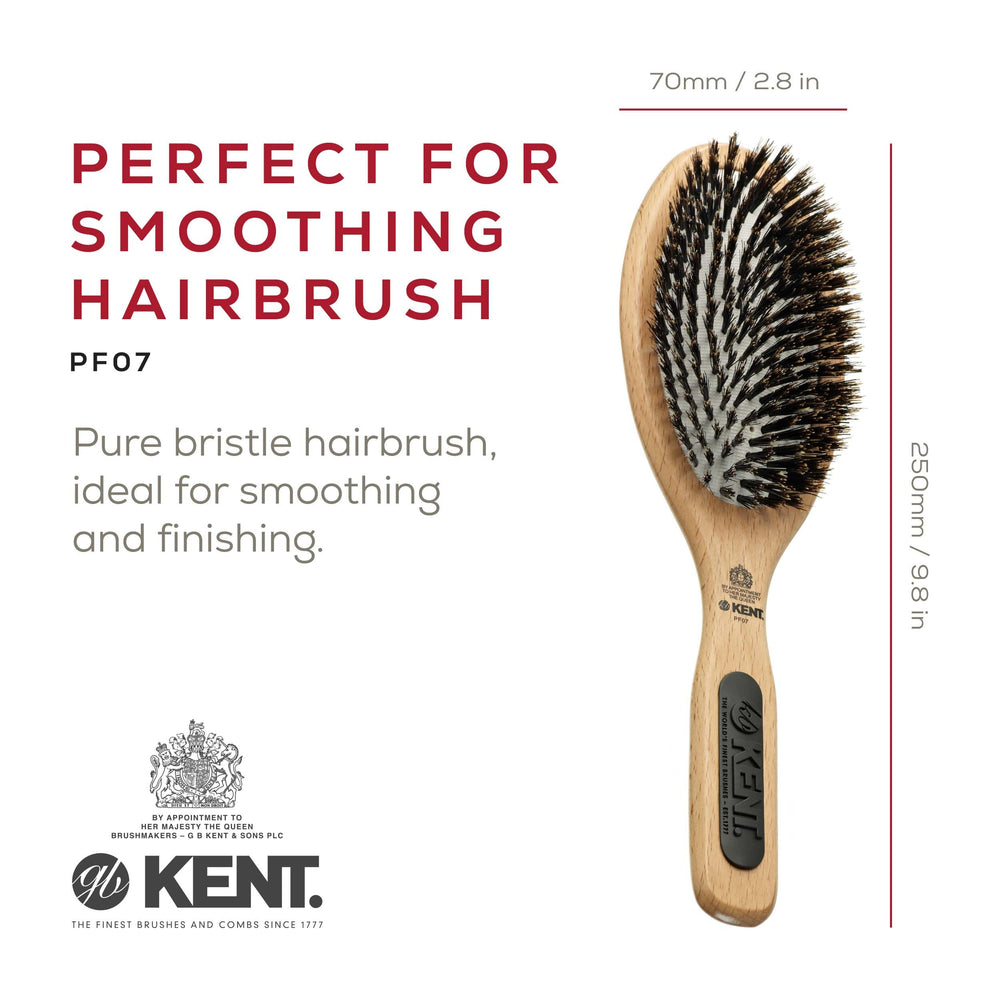 Kent PF07 nylon mix bristles reach the scalp for thorough cleansing.