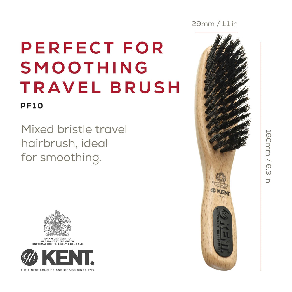 Kent PF10 beechwood handle with rubber grips for comfortable grooming