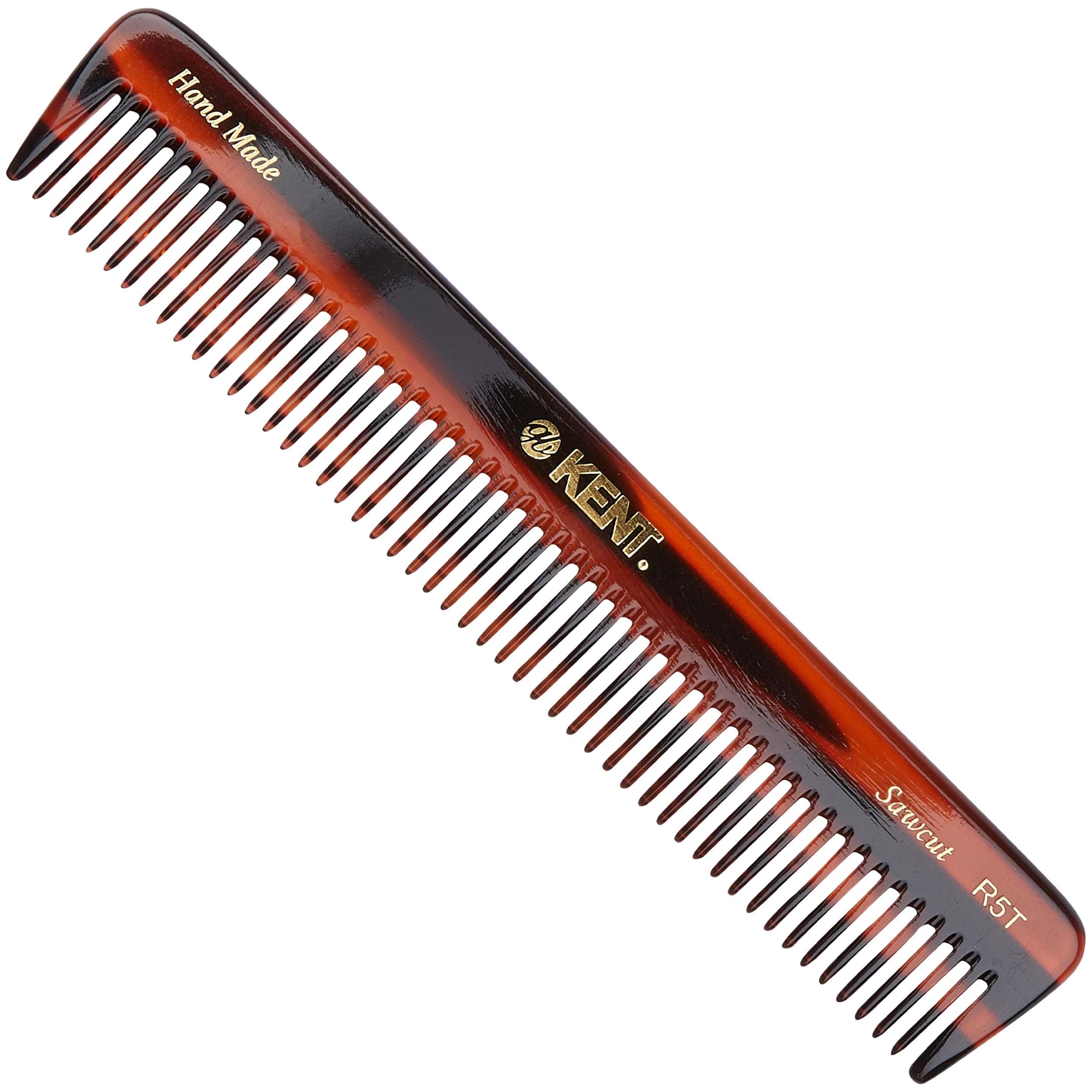 Kent R5T wide tooth comb pack shot showing painless detangling.