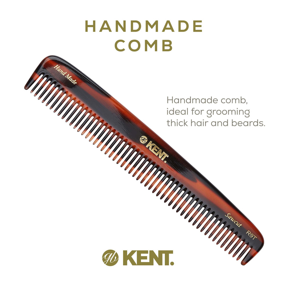 Kent R9T saw-cut teeth provide smooth scalp contact during detangling.
