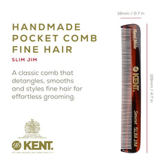 Kent Slim Jim fine tooth detail shows precise, snag-free styling