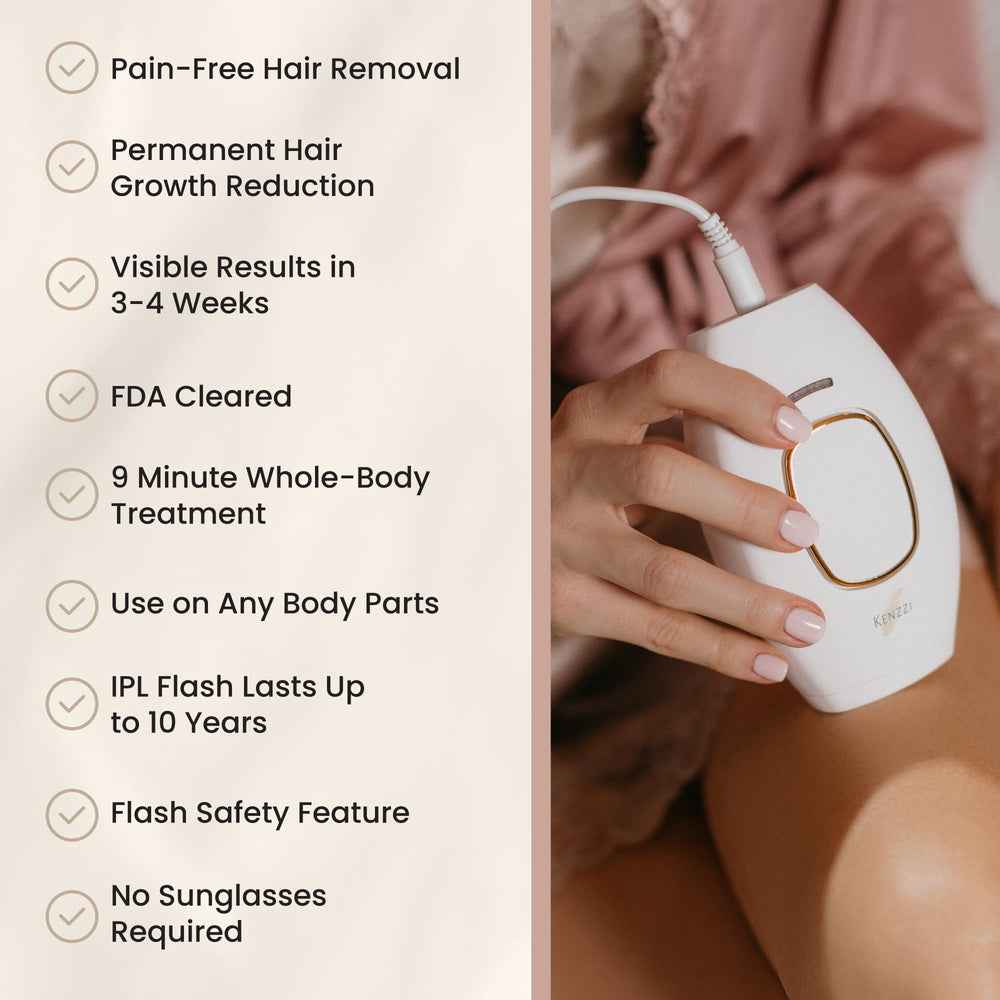 KENZZI IPL Handset face-area use for gentle, private sessions at home