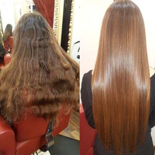 KERA FRUIT Hydrated hair with regenerated look under light