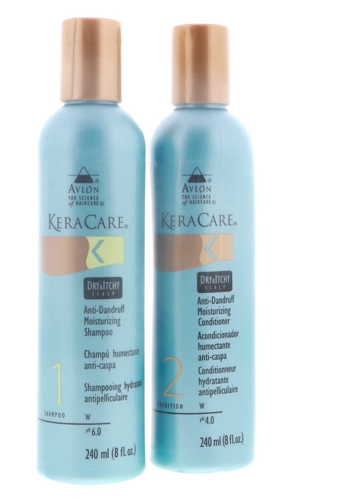 KeraCare Avlon dry scalp conditioner bottle highlighting deep conditioning and itch relief.