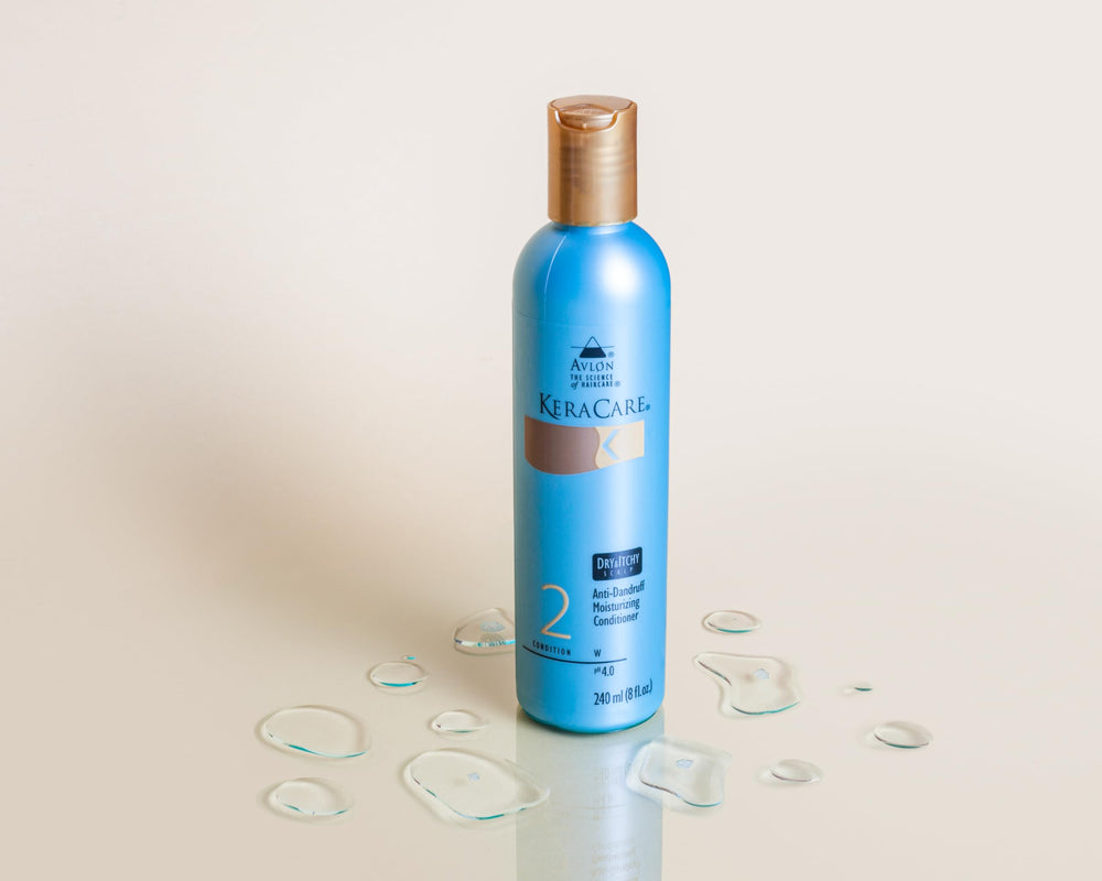 Applying KeraCare conditioner to scalp provides cooling, soothing sensation.