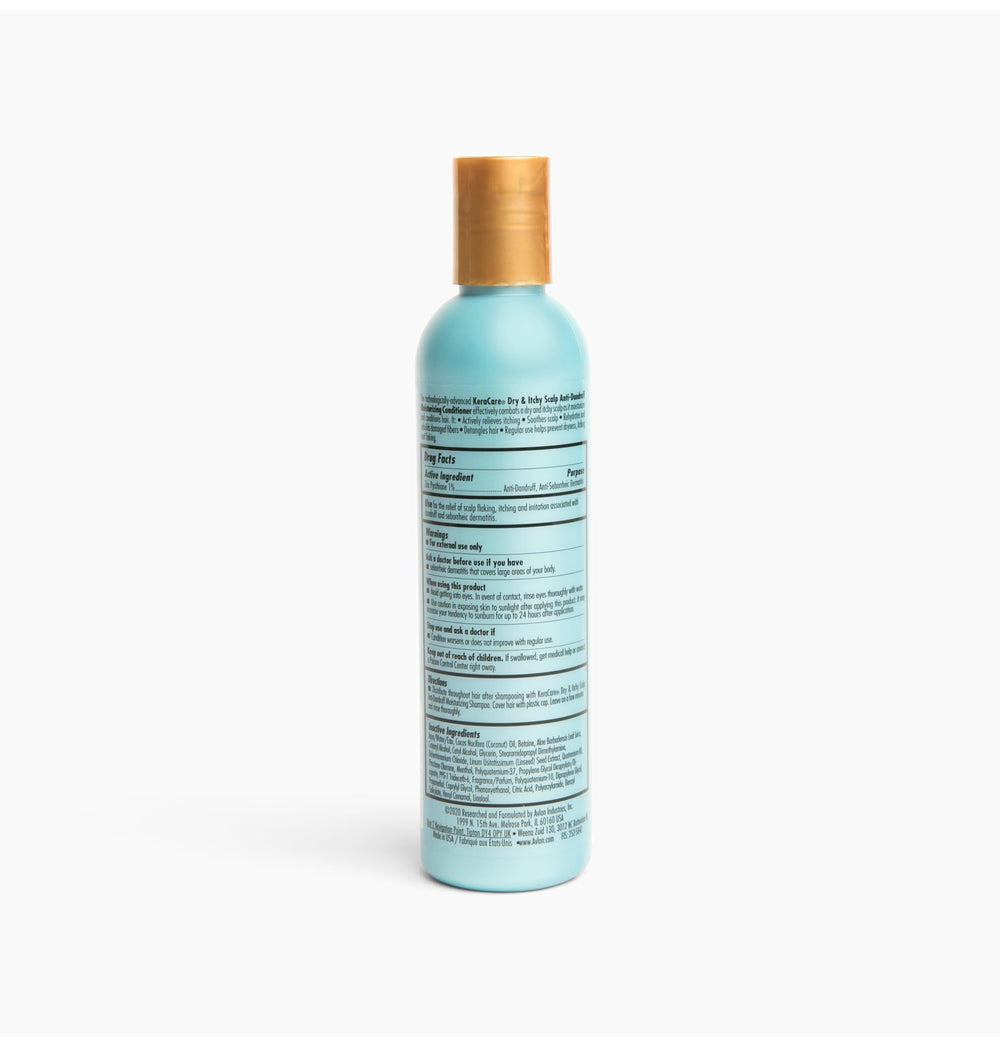 KeraCare ingredients close-up showing flax seed extract and coconut oil for nourishment.