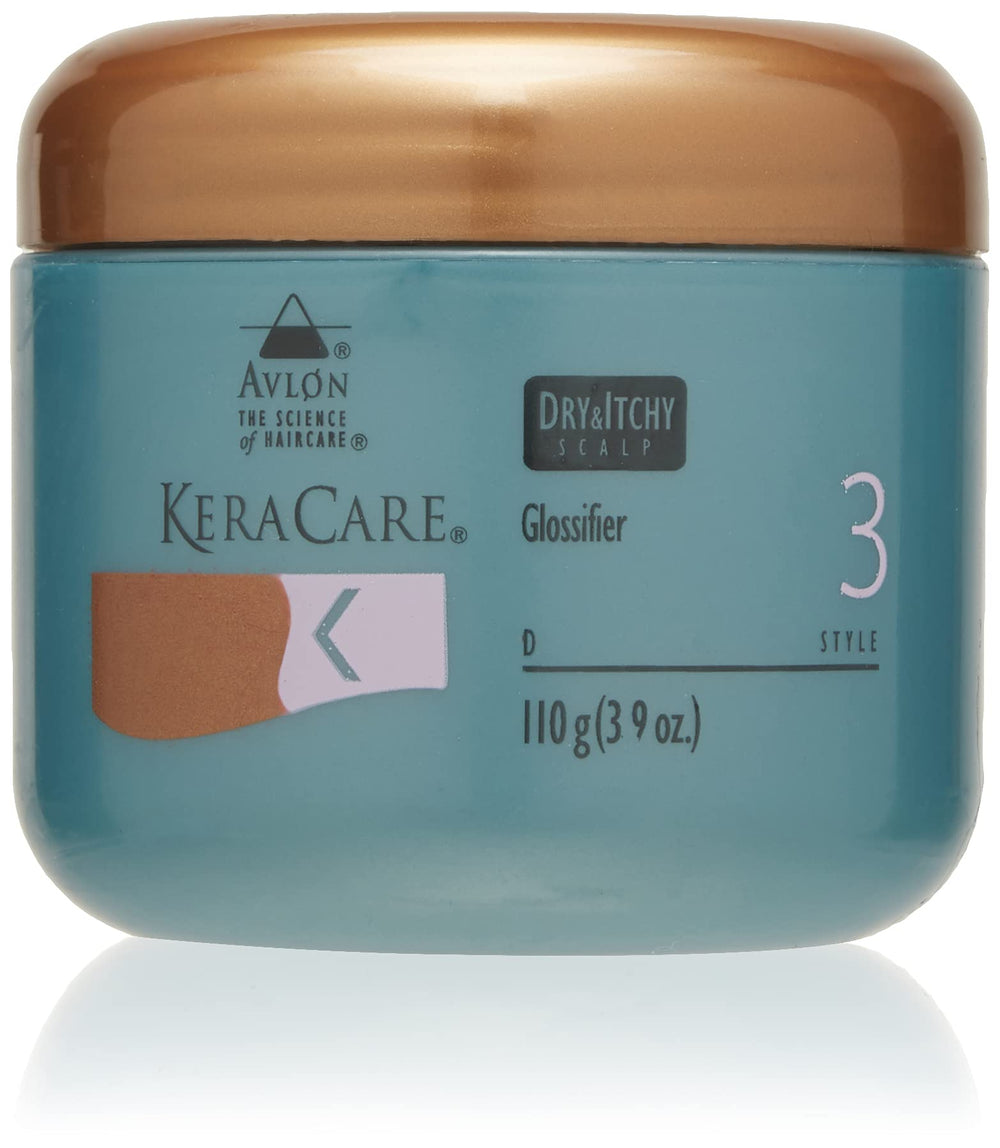 KeraCare Dry and Itchy Glossifier bottle for soothing scalp relief.