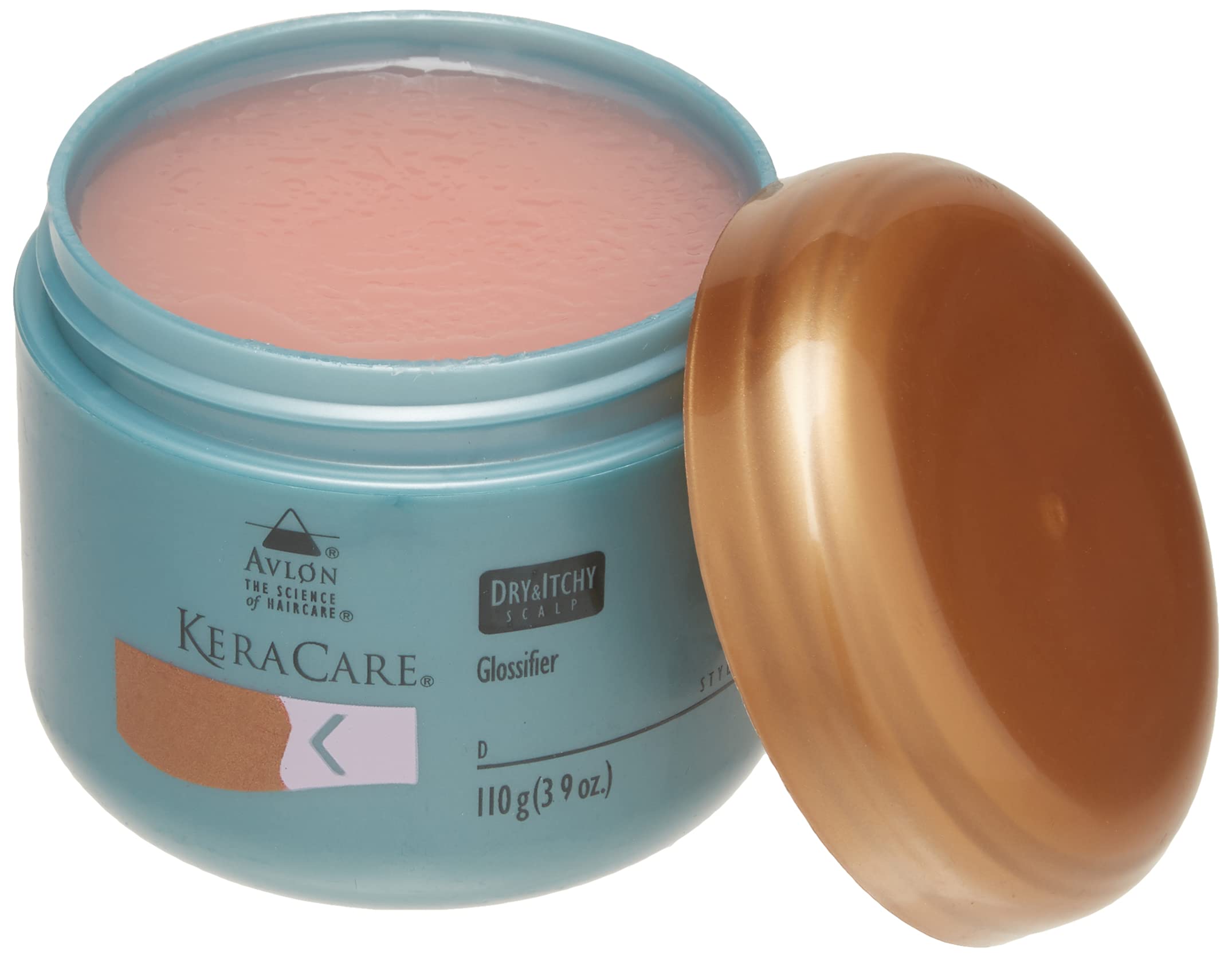 KeraCare glossifier dispense cap shown enabling easy daily application.