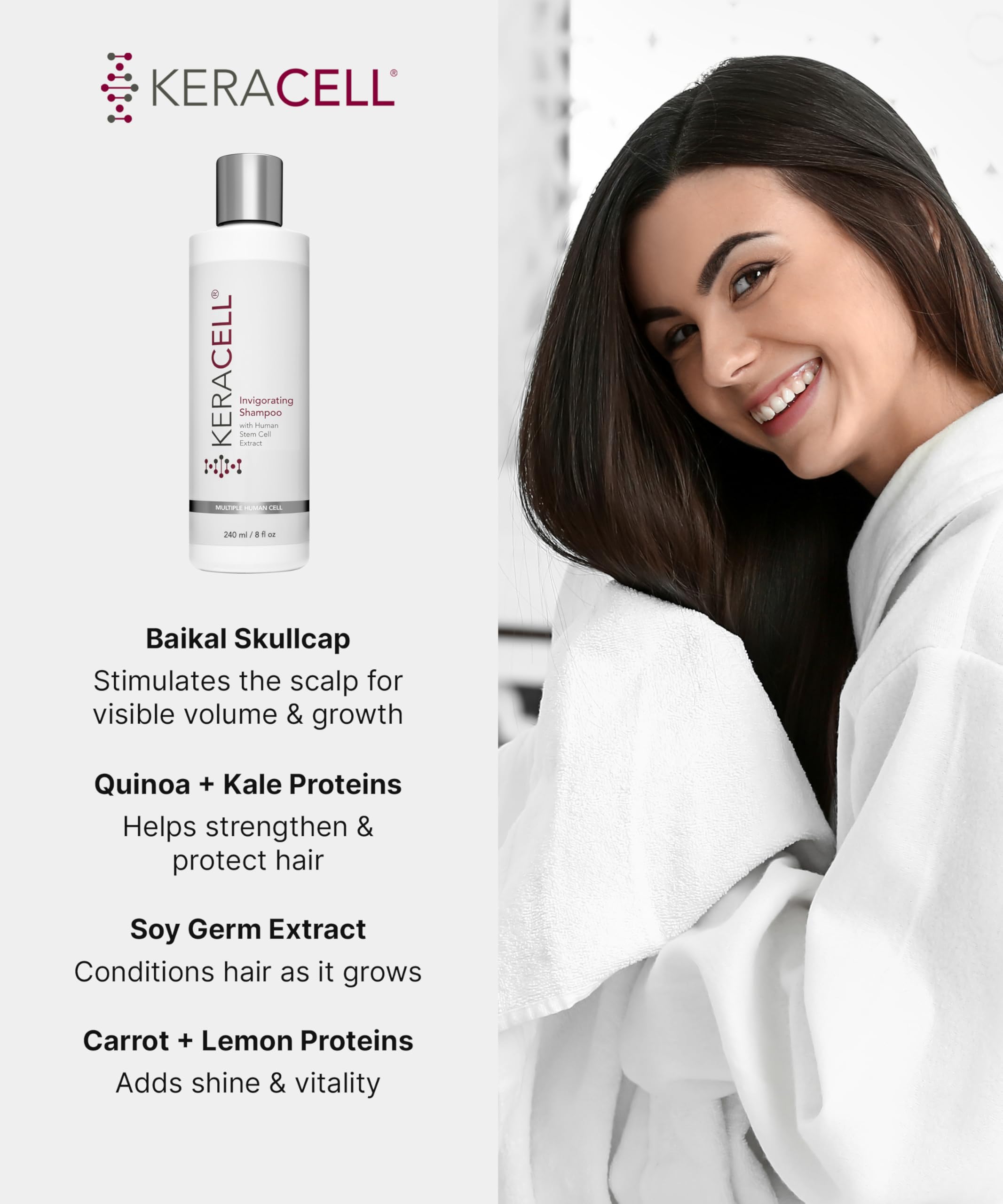 Keracell Invigorating Shampoo tea tree oil drops for cooling freshness