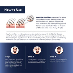 KeraFiber packaging tube on a clean surface, ideal for on-the-go touch-ups