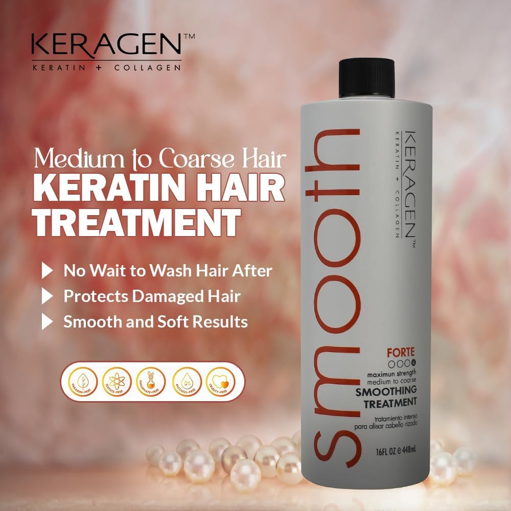 KERAGEN before-and-after look showing smoother, healthier-looking hair.