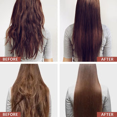 KERAGEN bottle pour showing easy application on damp hair.