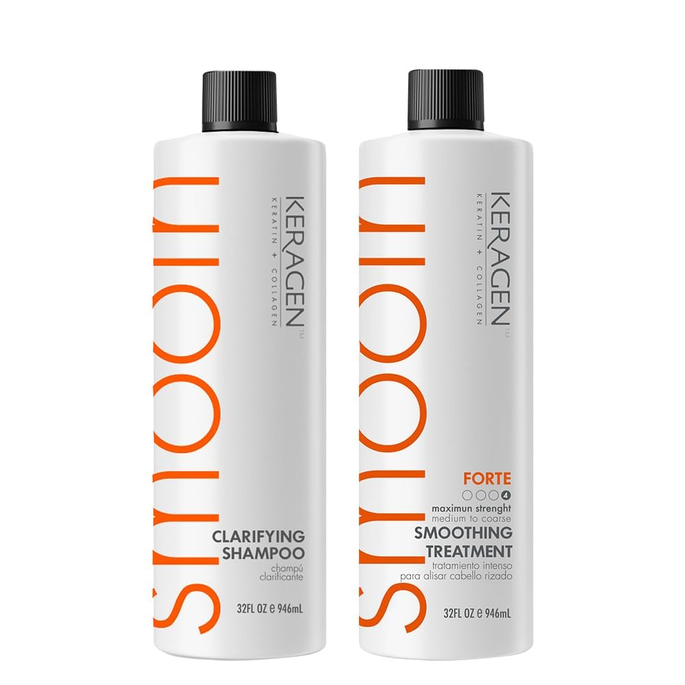Keragen Brazilian keratin smoothing treatment bottle delivers salon-quality results at home.