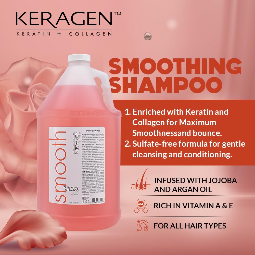 KERAGEN shampoo lathers gently, leaving hair feeling clean and refreshed