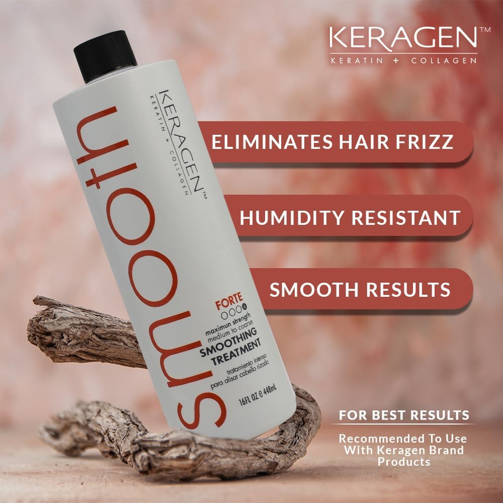 KERAGEN frizz-control shine on freshly styled hair.