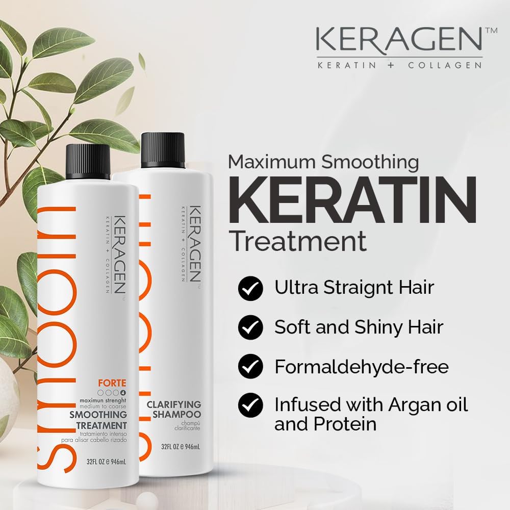 Keragen humidity-resistant hair look demonstrates frizz-free styling in humidity.