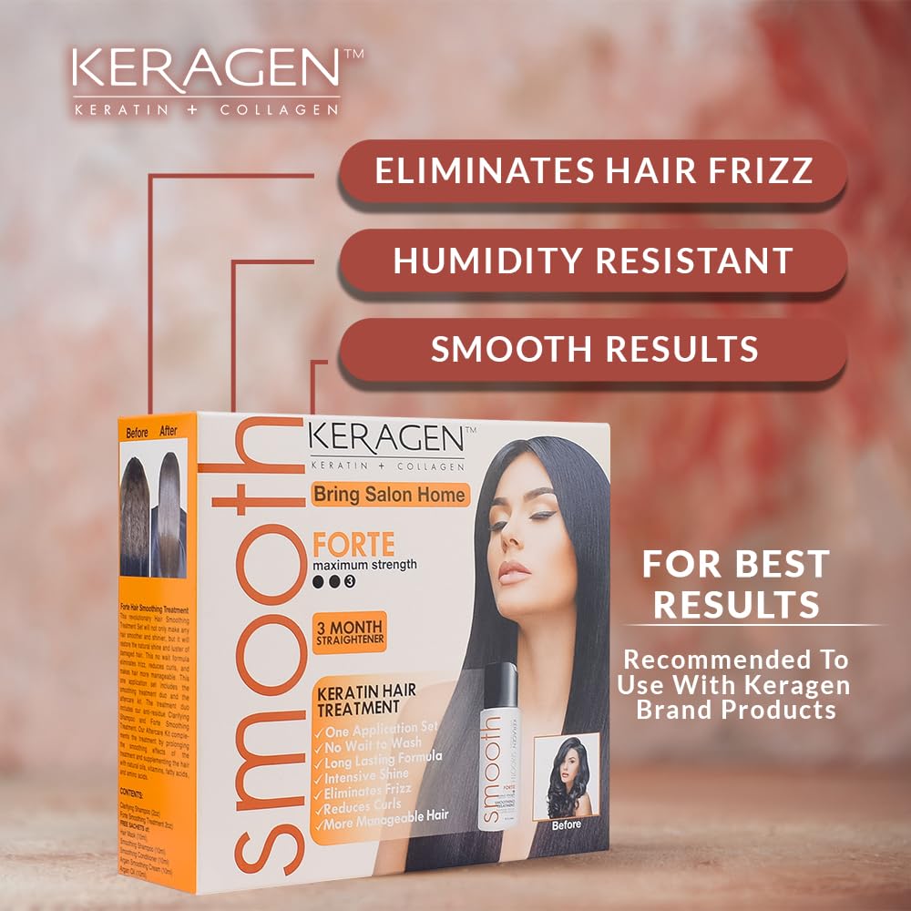 KERAGEN Smoothing Shampoo 10 ml cleanses while supporting a sleek base