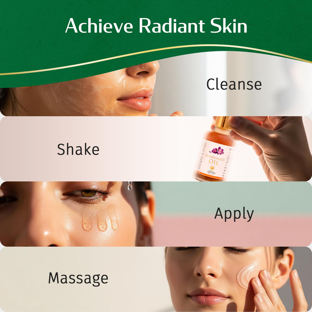 Travel-friendly 1 fl oz Kumkumadi Serum ready for on-the-go use