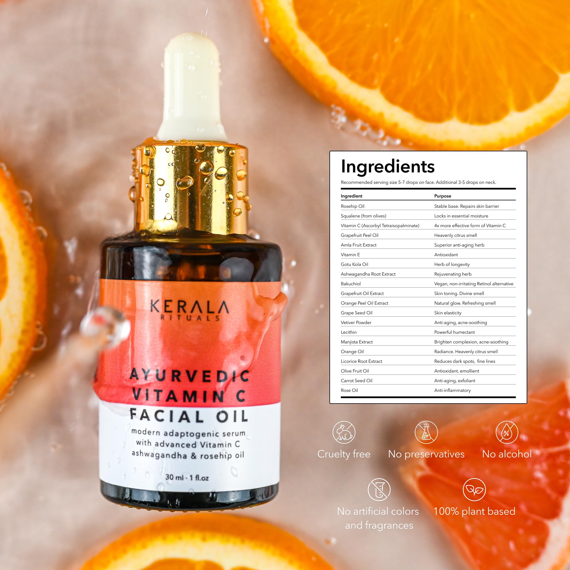 Kerala Rituals Bakuchiol, Ashwagandha, and Squalane serum close-up with lightweight hydration