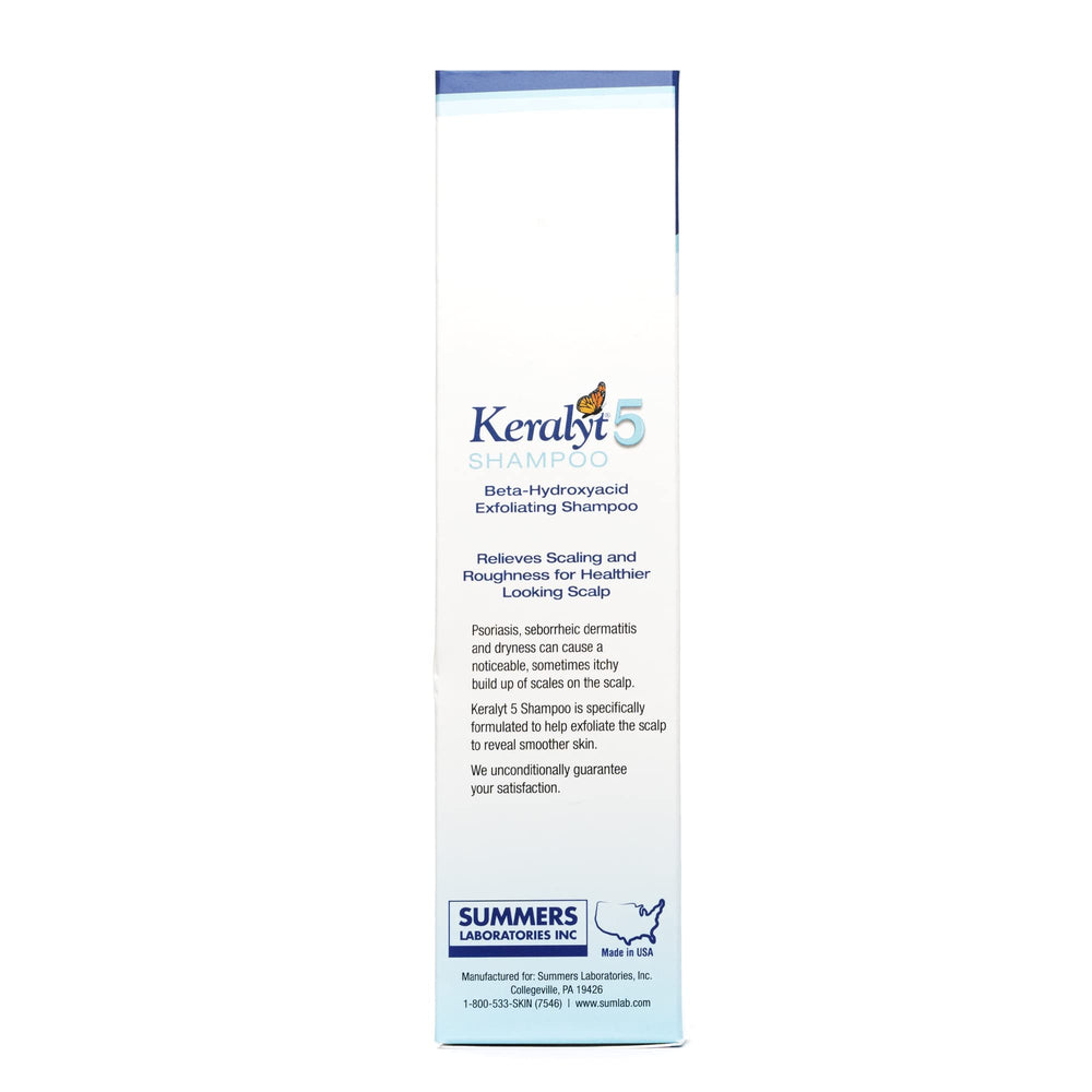 Keralyt 5 brand logo closeup for trusted scalp care