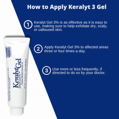 Label close-up showing usage directions for Keralyt