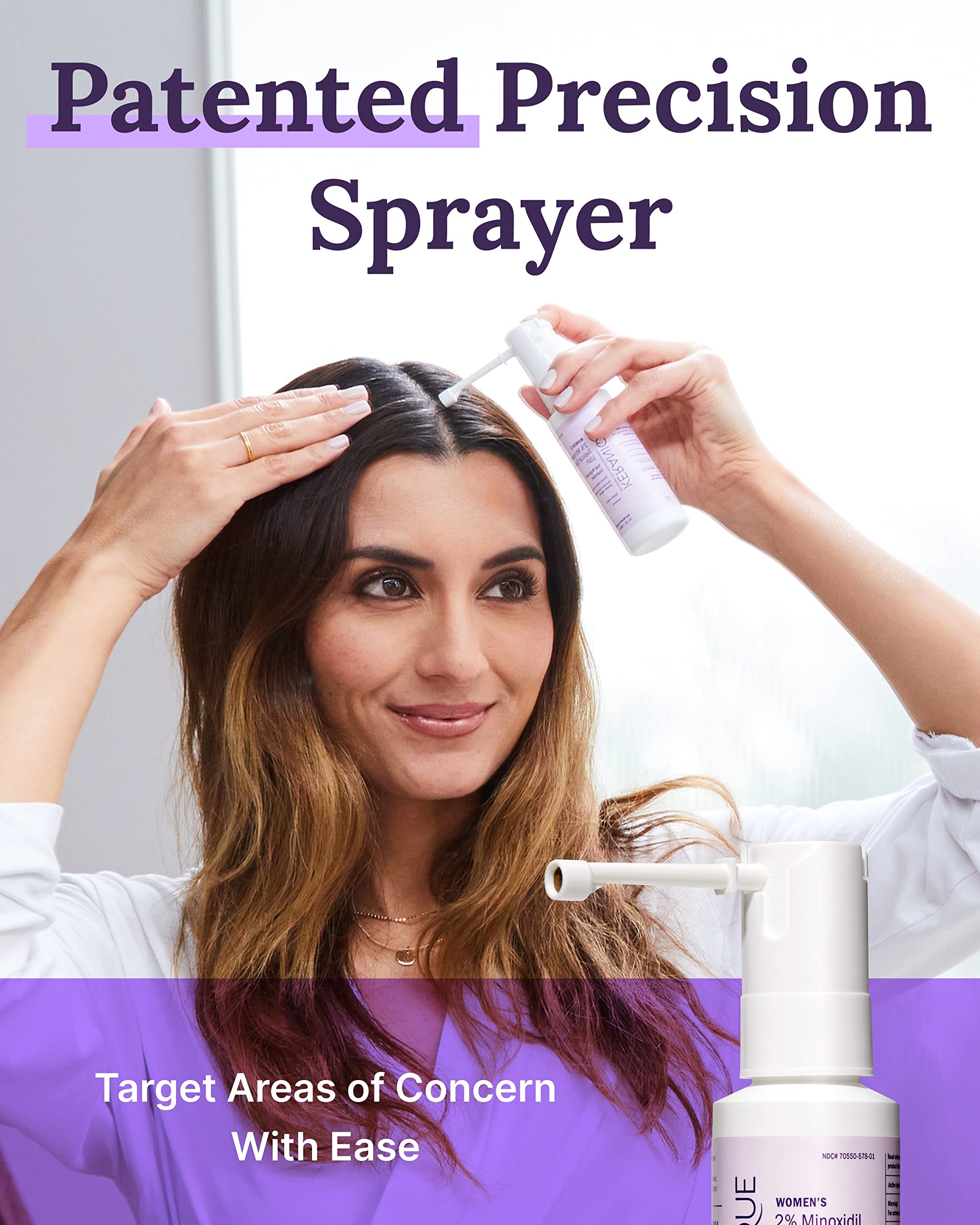 Keranique bottle front view for quick product recognition.