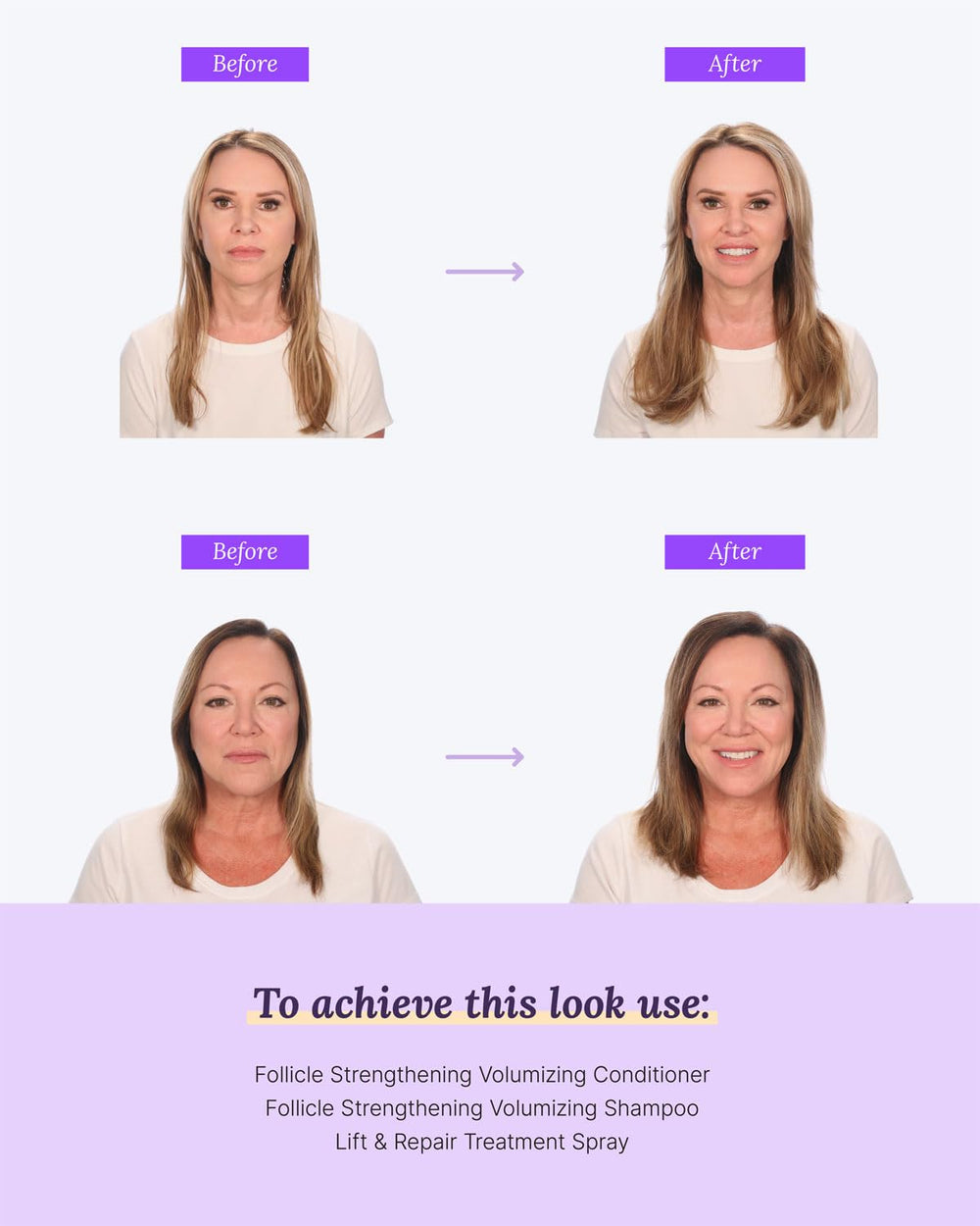 Keranique color-treated hair routine scene showing vibrant, protected locks.