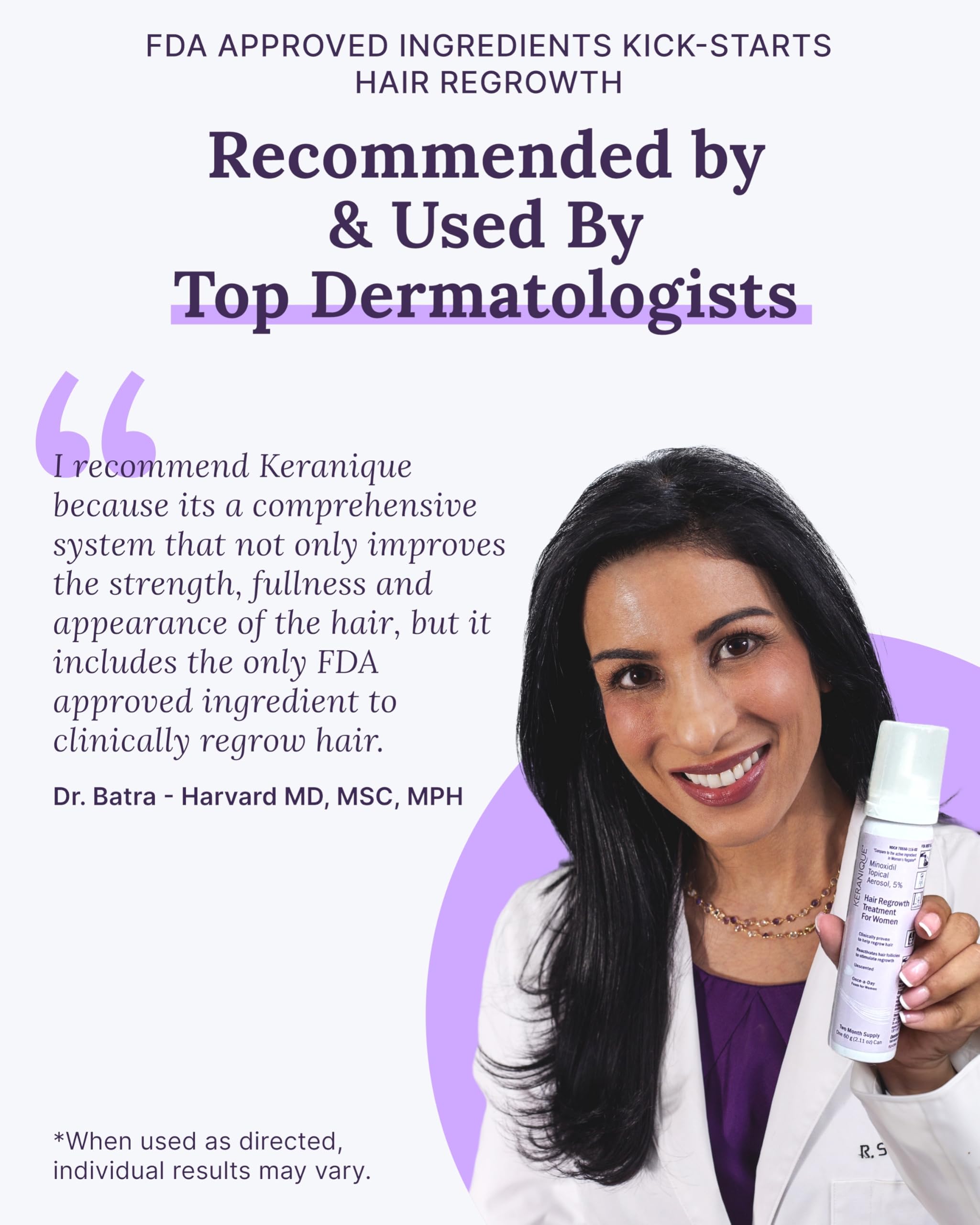 Keranique complete regrowth system featured for thinning hair