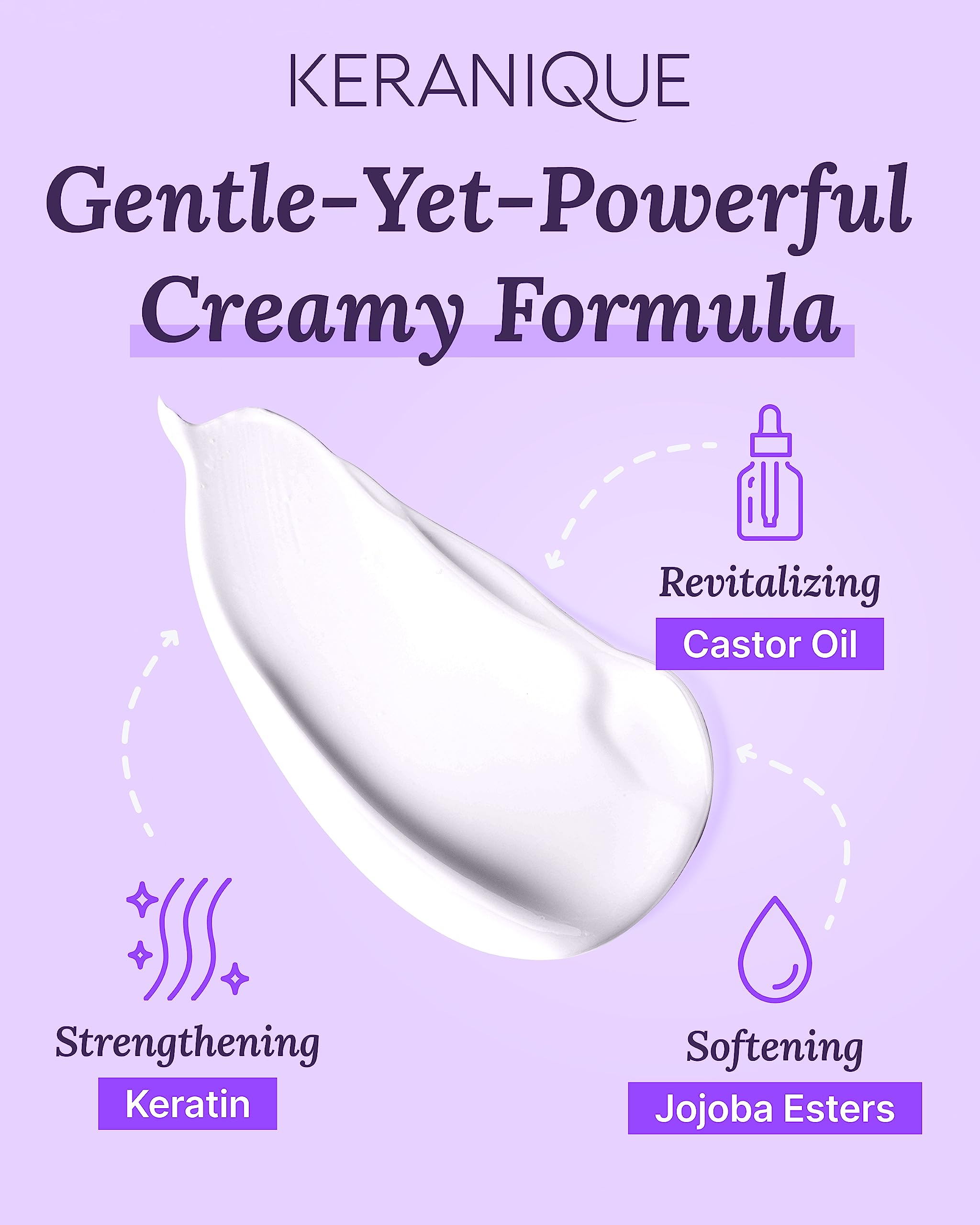 Keranique daily deep conditioner application restoring moisture and shine