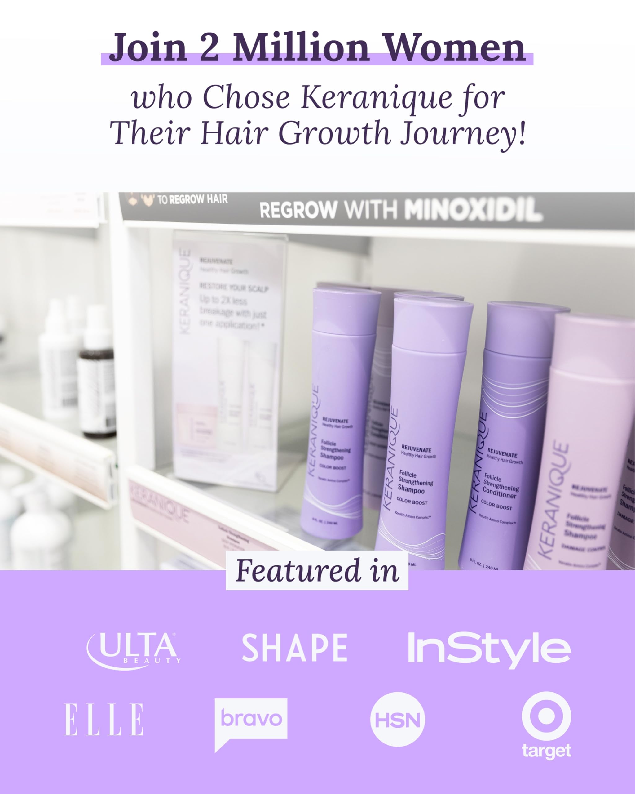Daily Keranique minoxidil foam application fits into routine