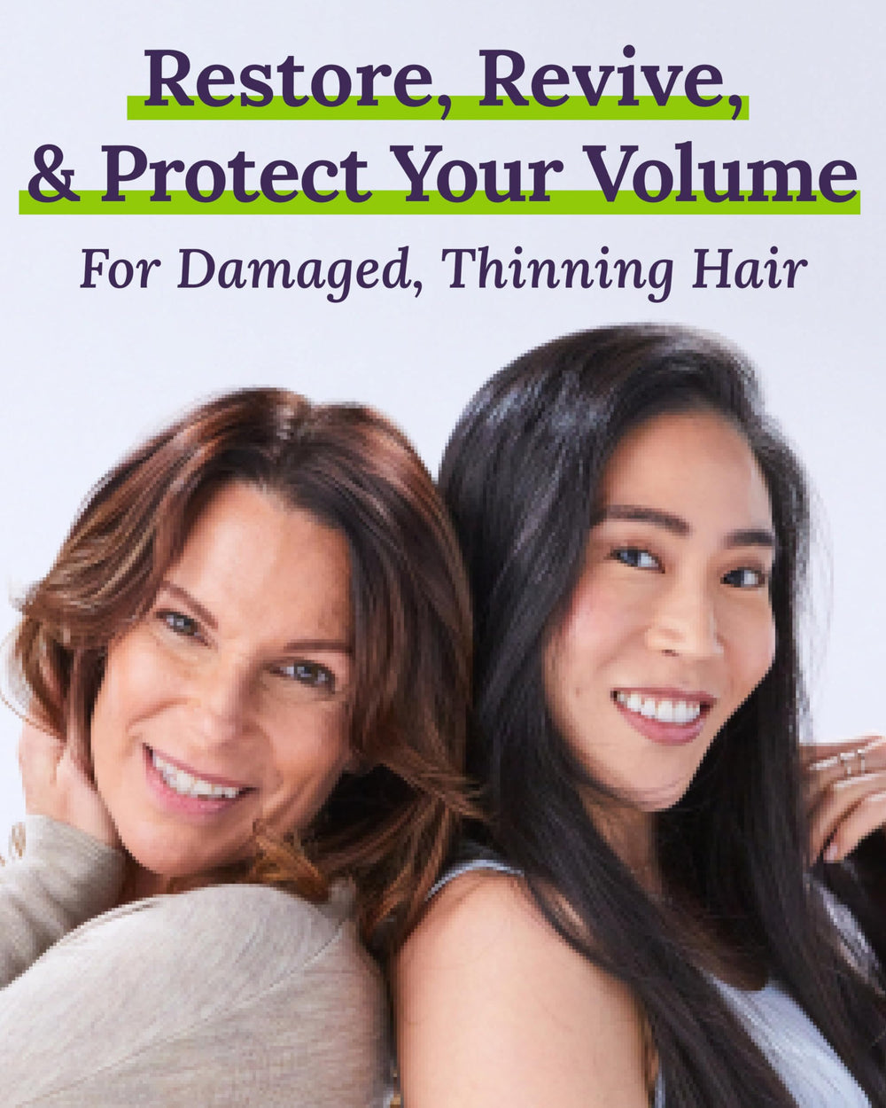 Keranique Damage Control Set conditioner bottle provides gentle repair for damaged hair.