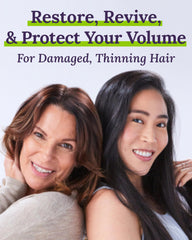 Keranique Damage Control Set conditioner bottle provides gentle repair for damaged hair.