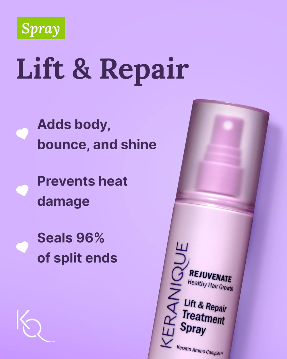 Keranique Damage Control Set packaging image shows the complete hair care kit for thinning hair.