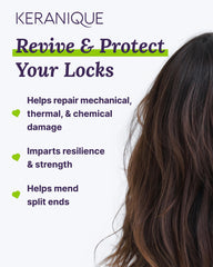 Keranique deep conditioner application closeup for intensive conditioning.