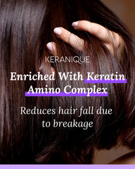 Keranique Hair Thickening Spray during blow-dry session adds styling hold