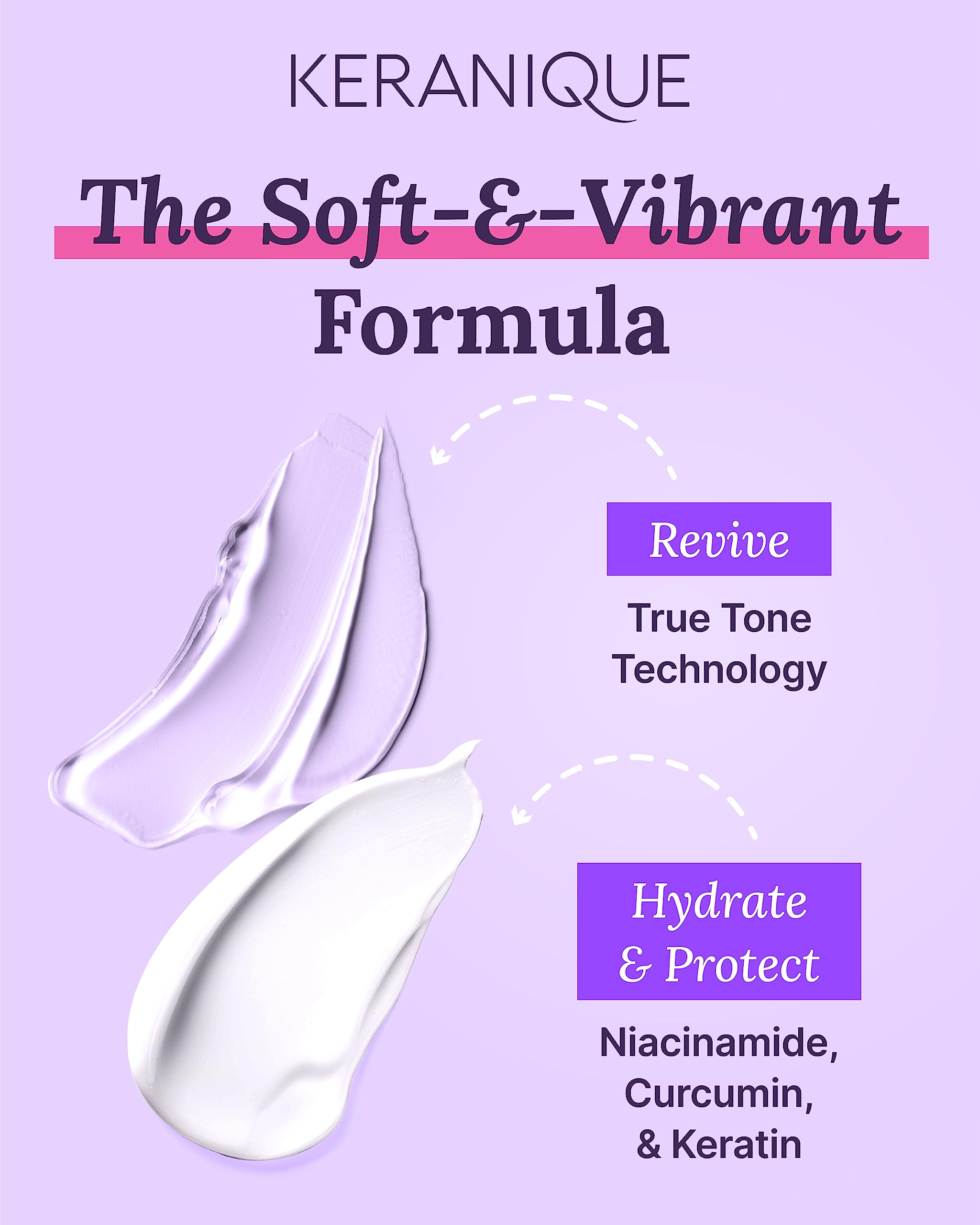 Keranique Keratin Amino Complex bottle thickens each strand for fullness.