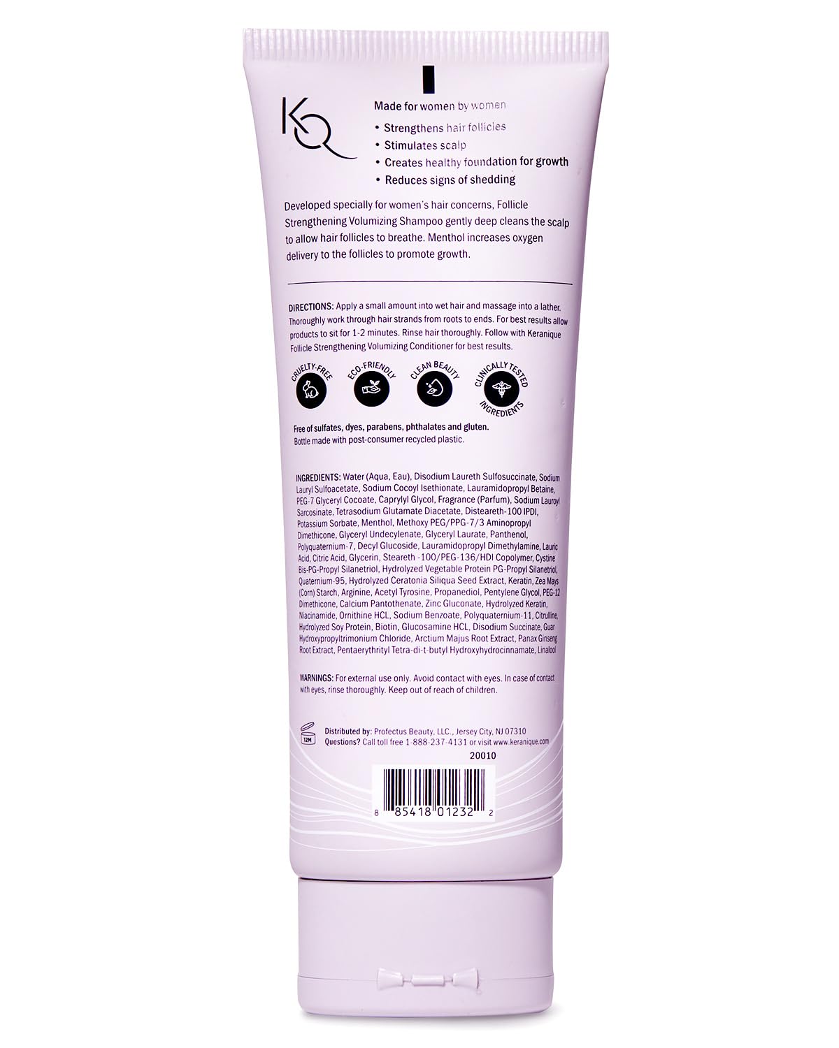 Keranique logo and bottle emphasize trusted, sulfate-free cleansing.