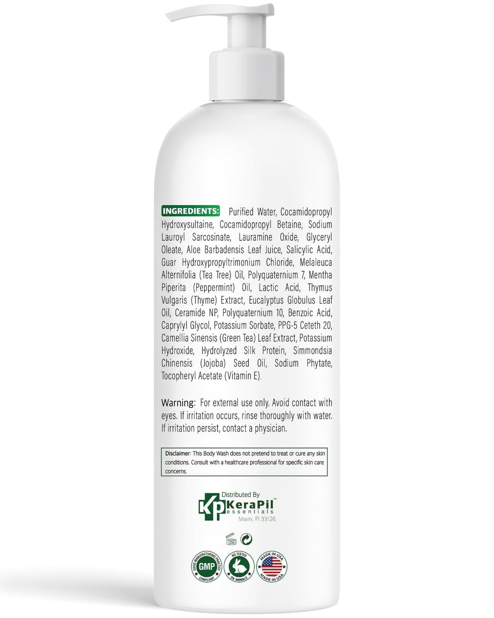 KERAPIL Bacterinyl Tea Tree Oil Body Wash two bottles ready for daily routine and odor control.