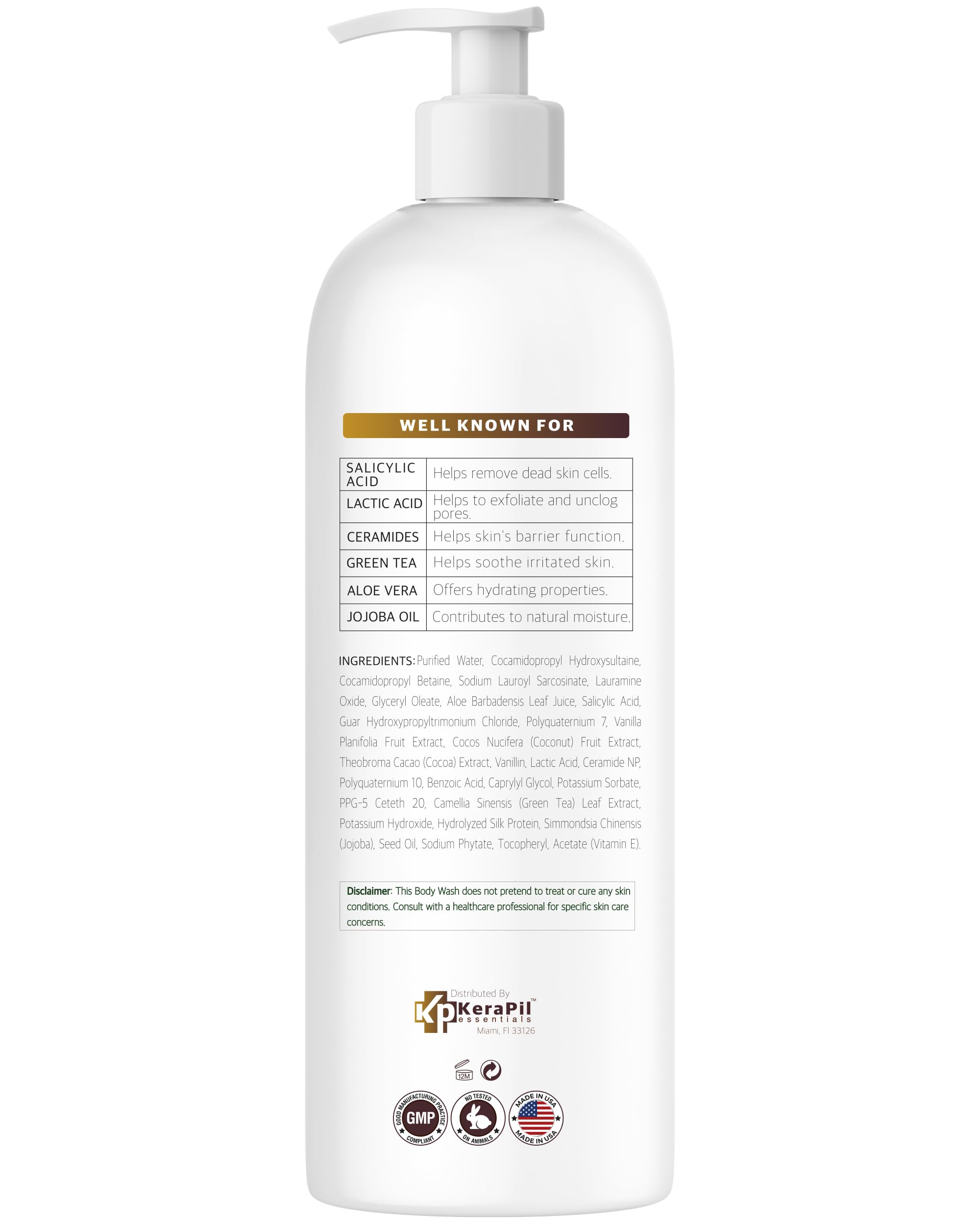 KERAPIL ingredients green tea aloe close-up for soothing cleanse