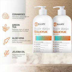 KERAPIL body wash creates creamy lather for smooth skin.