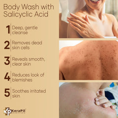 KERAPIL salicylic acid body wash pore cleansing close-up