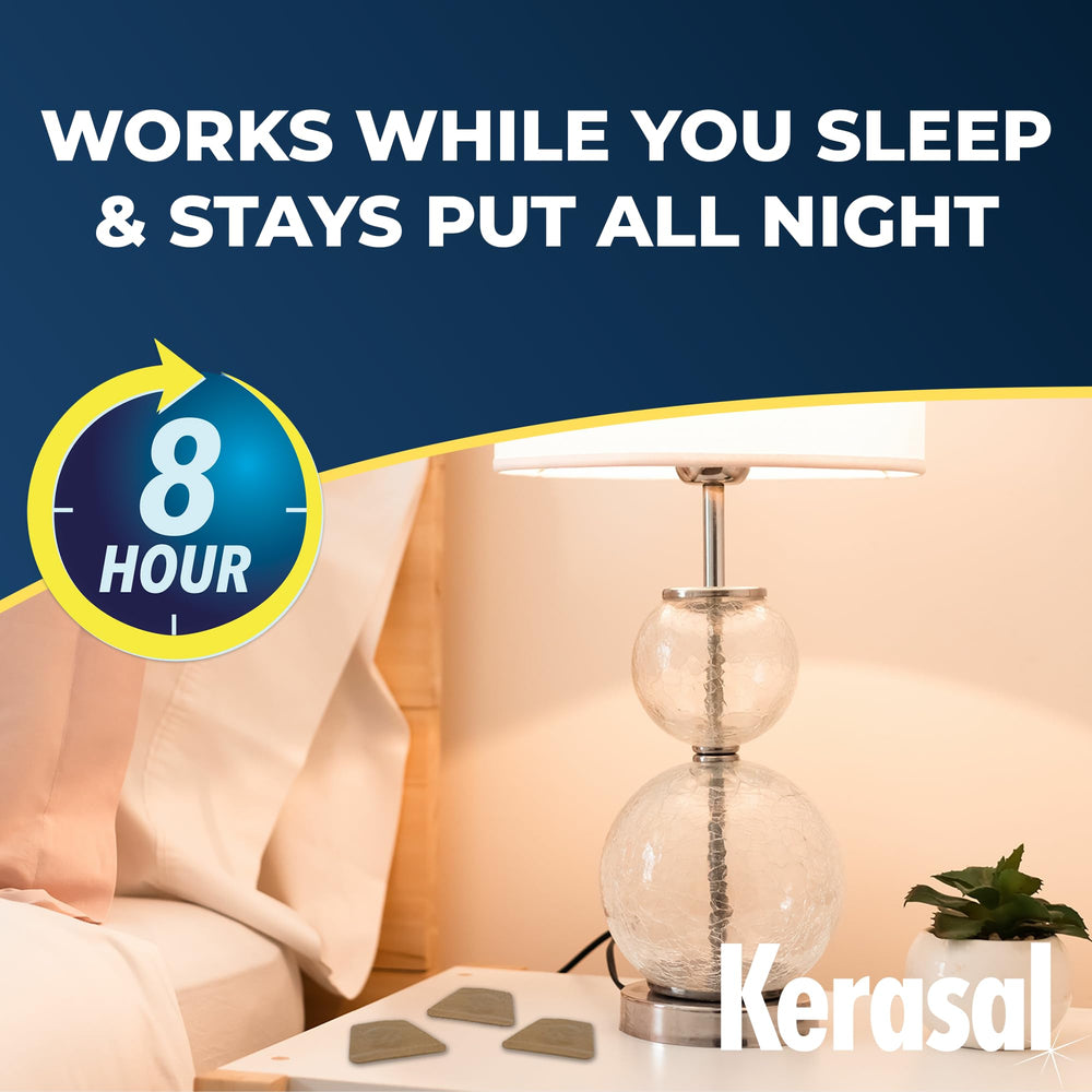Kerasal Nighttime Renewal care scene emphasizes easy adhesion.