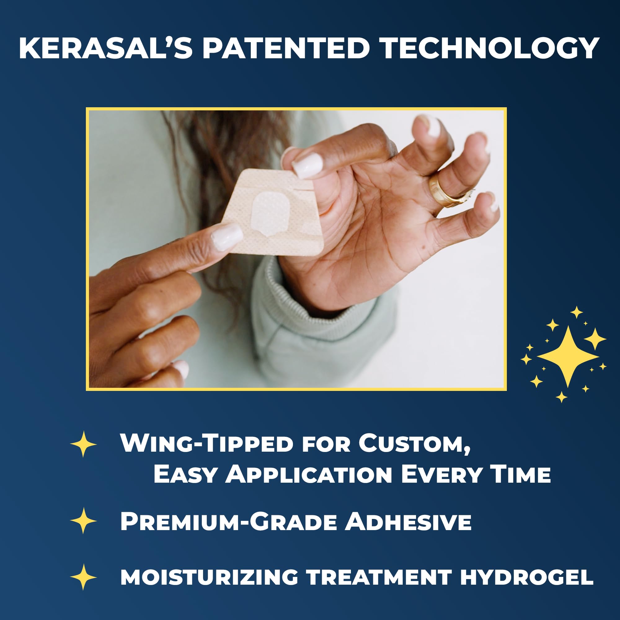 Kerasal Nighttime Renewal patches in use during a nighttime routine.