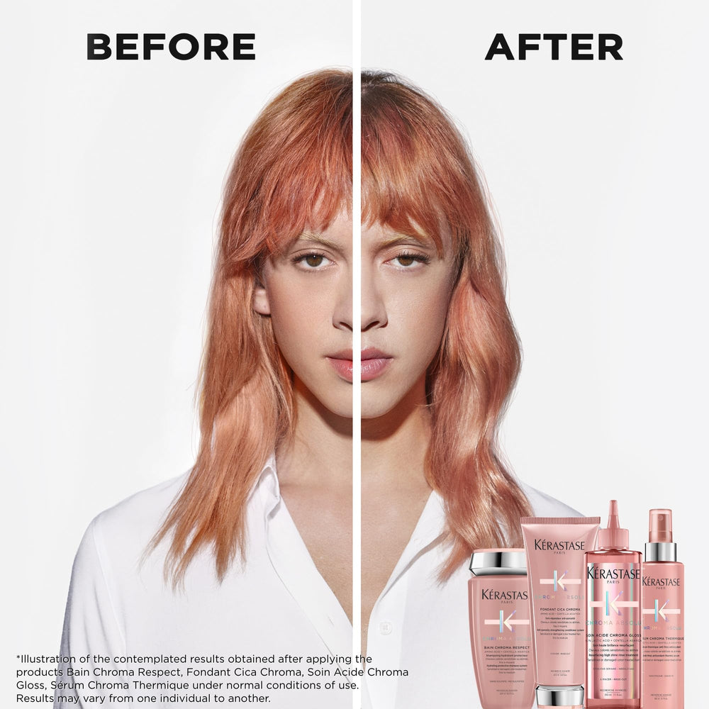 Kérastase Chroma Respect bottle label highlights lactic acid as a key ingredient.