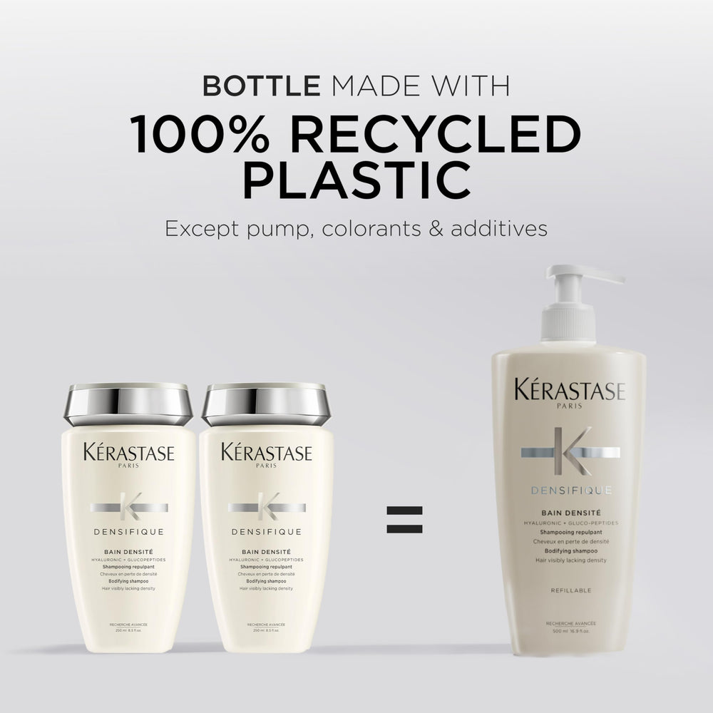 Kérastase Densifique refill bottle emphasizing sustainable packaging